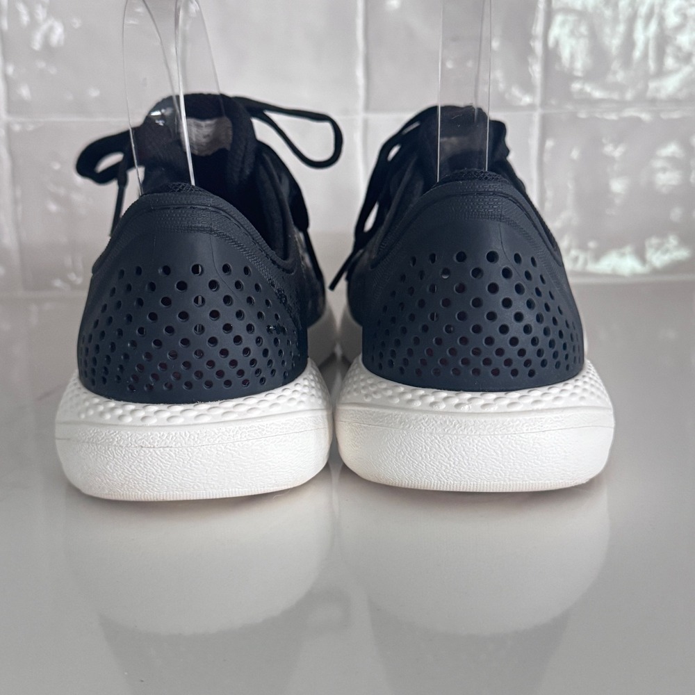 Crocs LiteRide Pacer Sneaker Womens 9 Black White Comfort Lace Up Lightweight - Picture 5 of 9